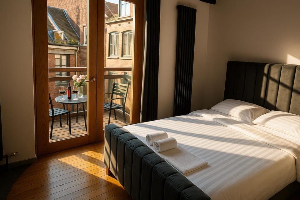 Bed, Balcony/Terrace, Balcony/Terrace, Bedroom, towels, towels