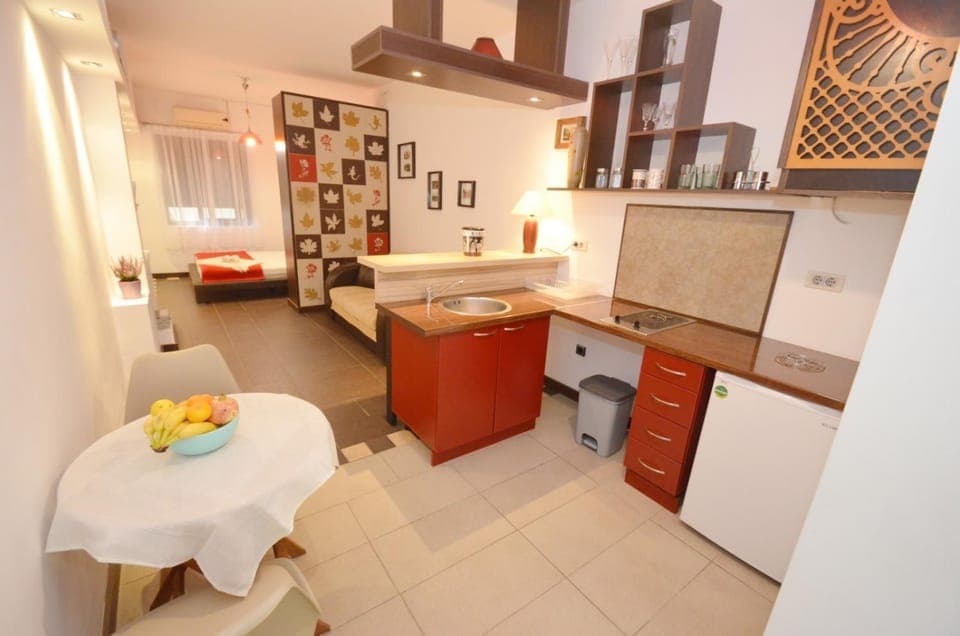 Bed, View (from property/room), Kitchen or kitchenette, Living room