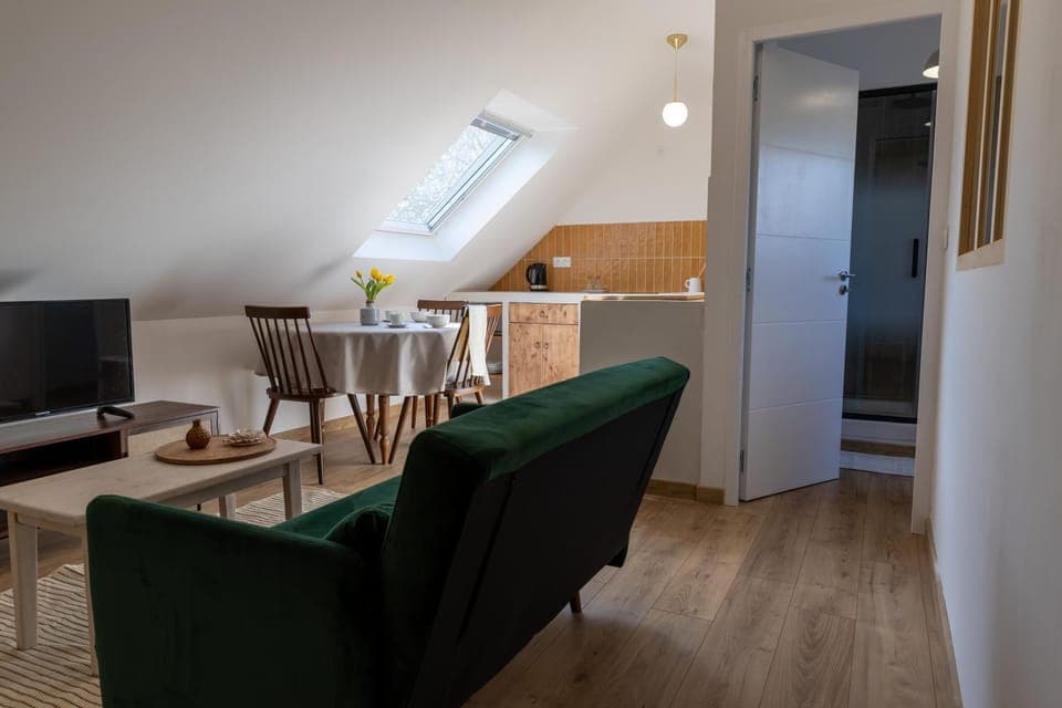 Kitchen or kitchenette, Living room, Dining area