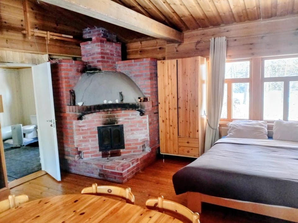 Bedroom, fireplace