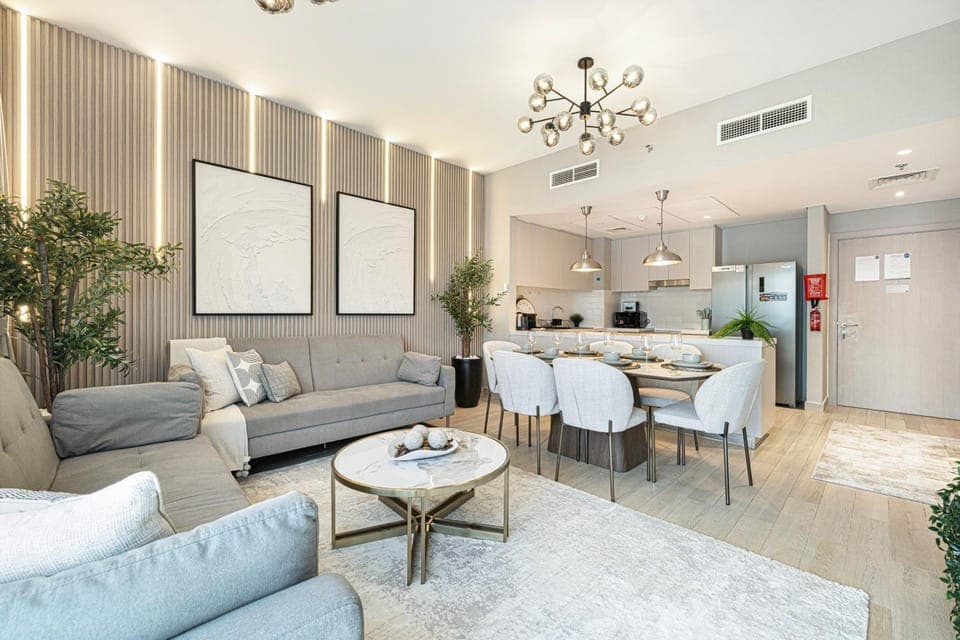 Kitchen or kitchenette, Living room, Dining area