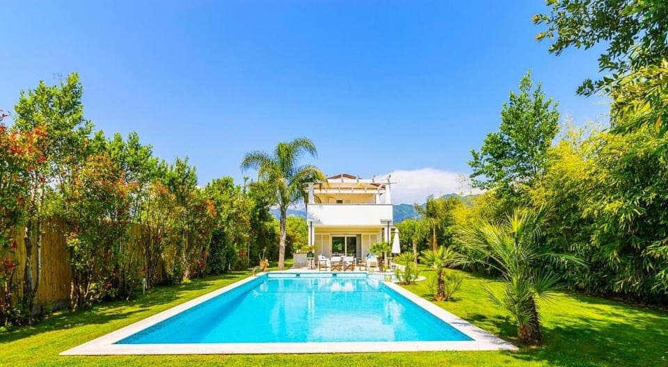 Spring, Day, Natural landscape, Garden, Garden view, Pool view, Swimming pool, sunbed