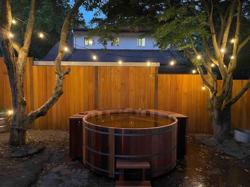 Night, Natural landscape, Garden, Hot Tub