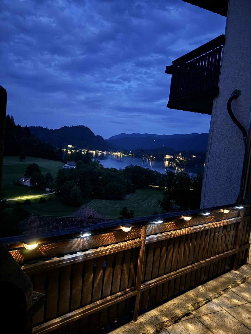 Patio, Night, Natural landscape, Lake view