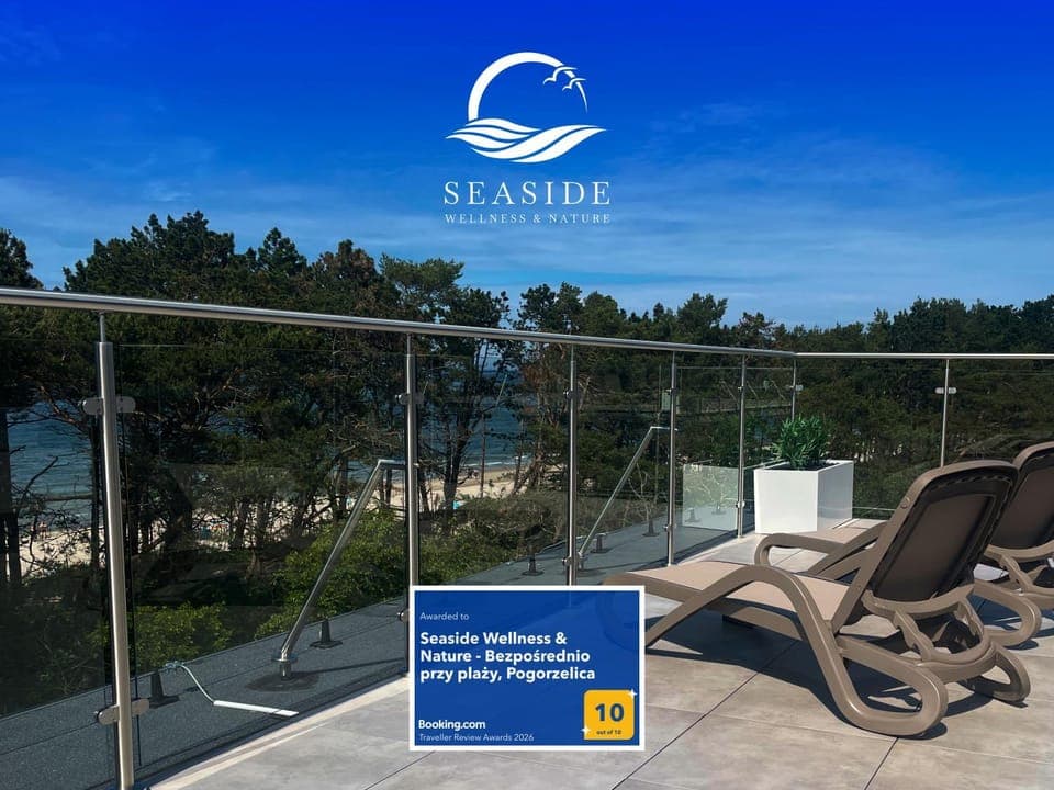 Property building, Summer, Balcony/Terrace, Beach, Beach, Logo/Certificate/Sign, Logo/Certificate/Sign, Sea view, Sea view, Sunrise, Sunset, sunbed, sunbed, elevator