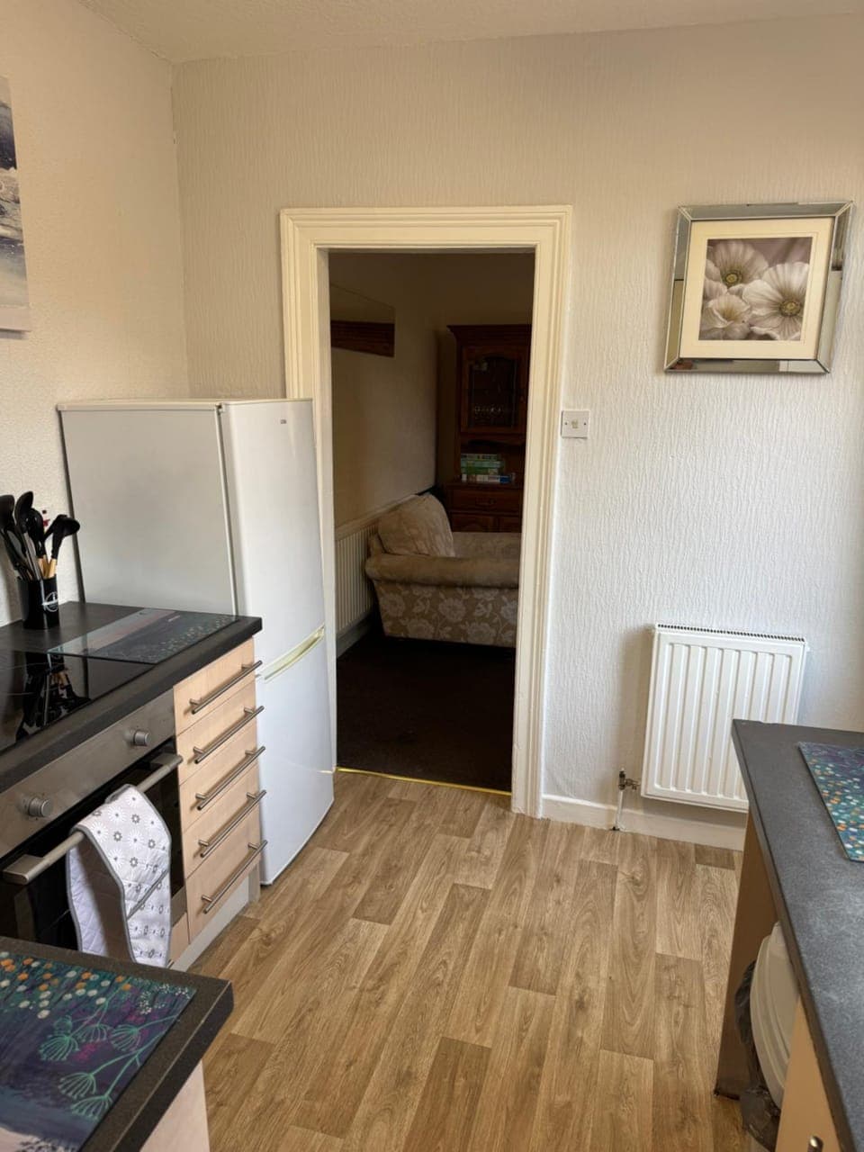 Kitchen or kitchenette, oven, stove