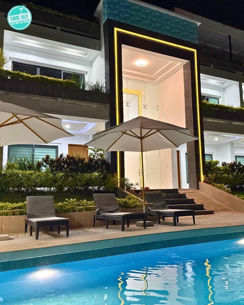 Property building, Night, Pool view