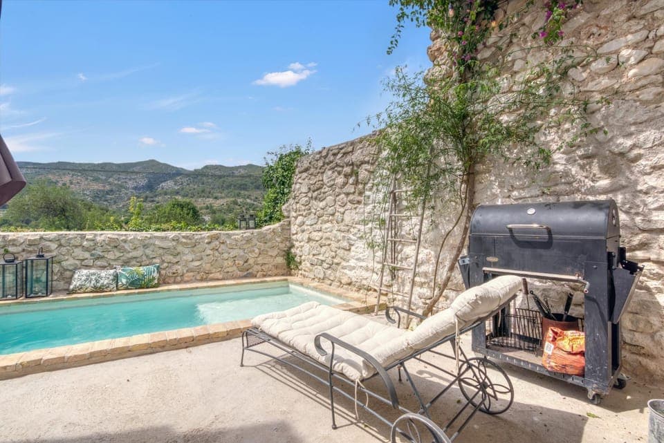 Property building, Living room, Swimming pool