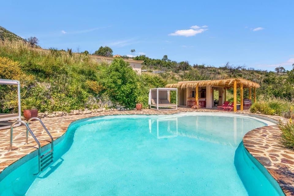 Property building, Living room, Swimming pool