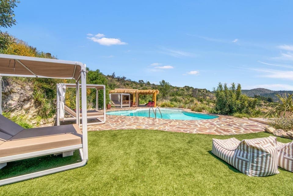 Property building, Living room, Swimming pool