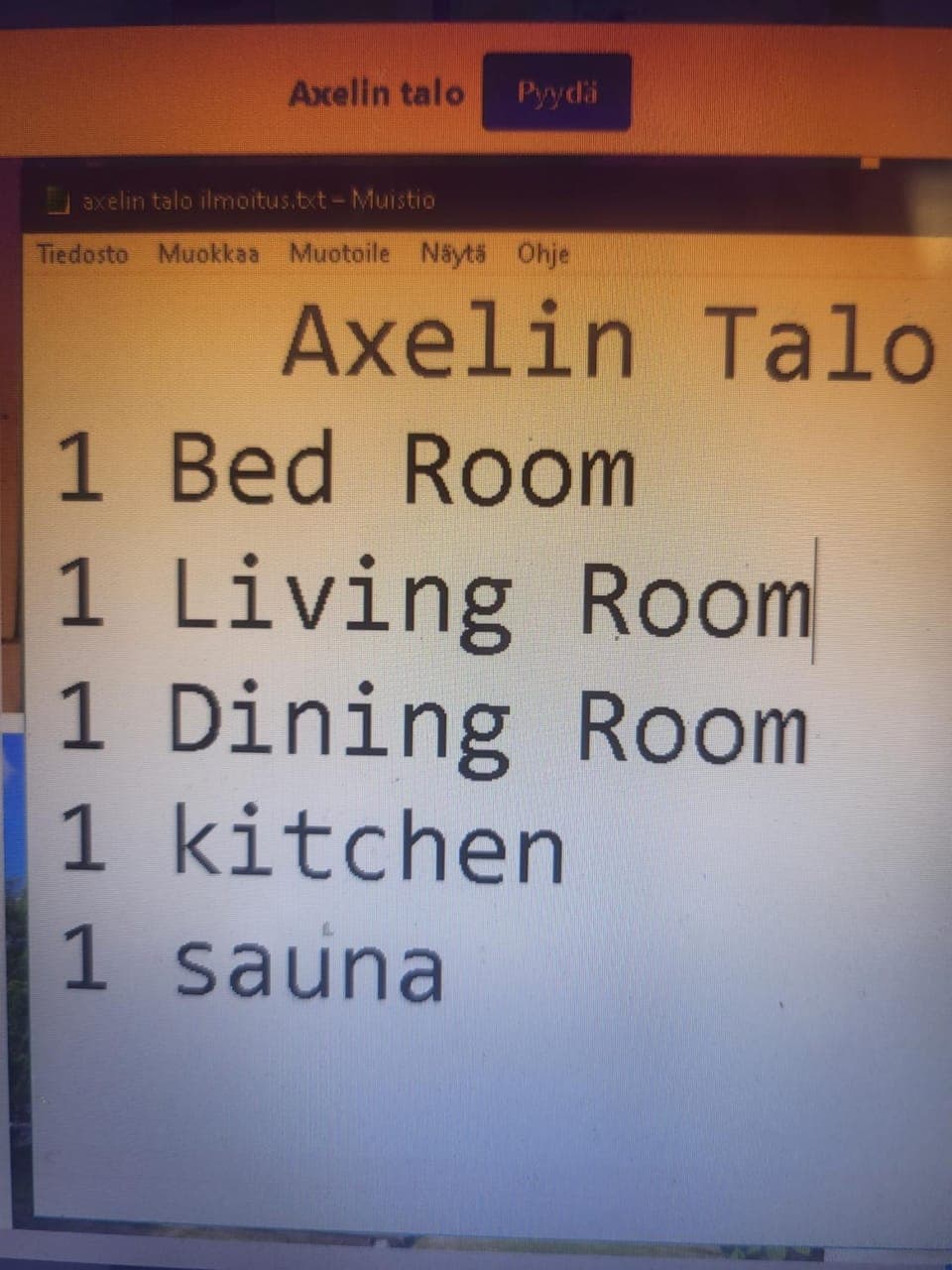 Axelin talo House in Finland