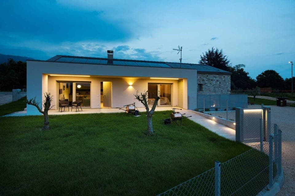 Property building, Patio, Night, Garden