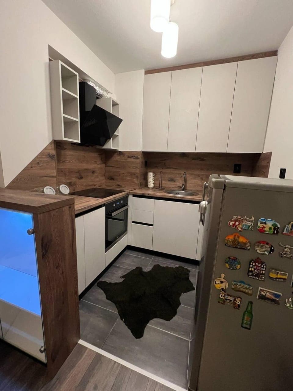 Kitchen or kitchenette, minibar, oven, stove