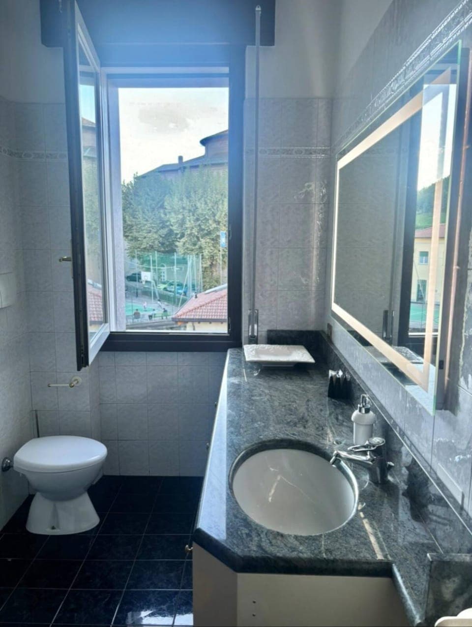 Shower, Toilet, Bathroom, bidet, hair dryier, heating, internet, washing machine