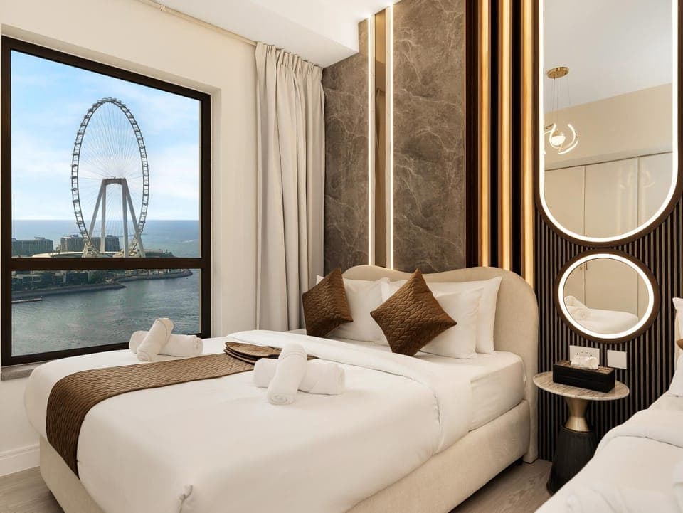 Bed, Natural landscape, Bird's eye view, View (from property/room), Photo of the whole room, Beach, Bedroom, Sea view, towels