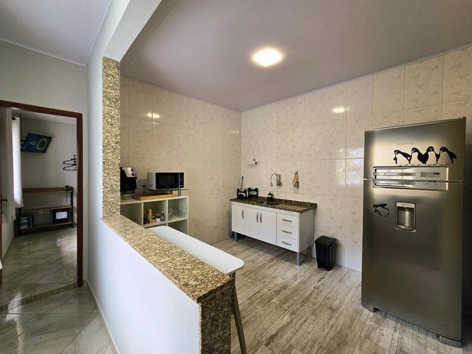 Kitchen or kitchenette, microwave