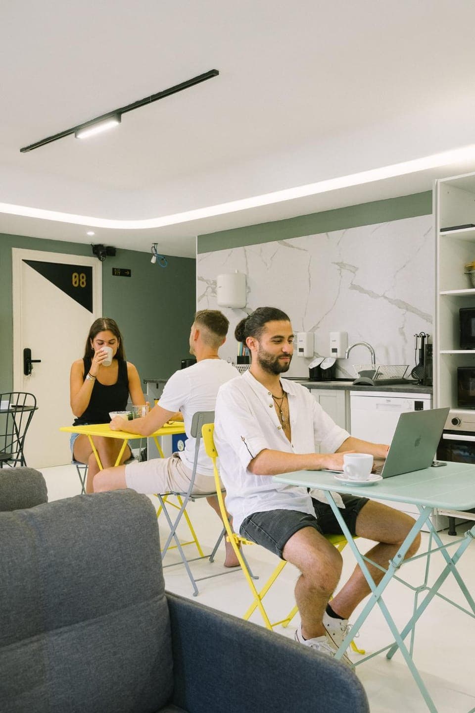 Kitchen or kitchenette, Living room, Dining area