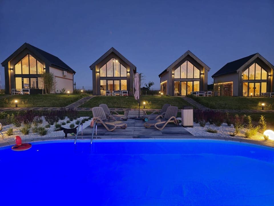 Property building, Night, Pool view