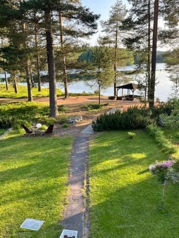 Natural landscape, Garden, Lake view