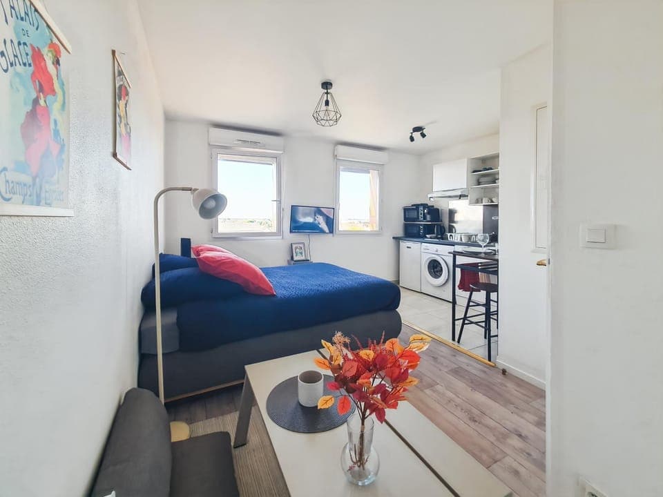 Bed, Kitchen or kitchenette, Living room, Photo of the whole room, Seating area, Dining area, Bedroom