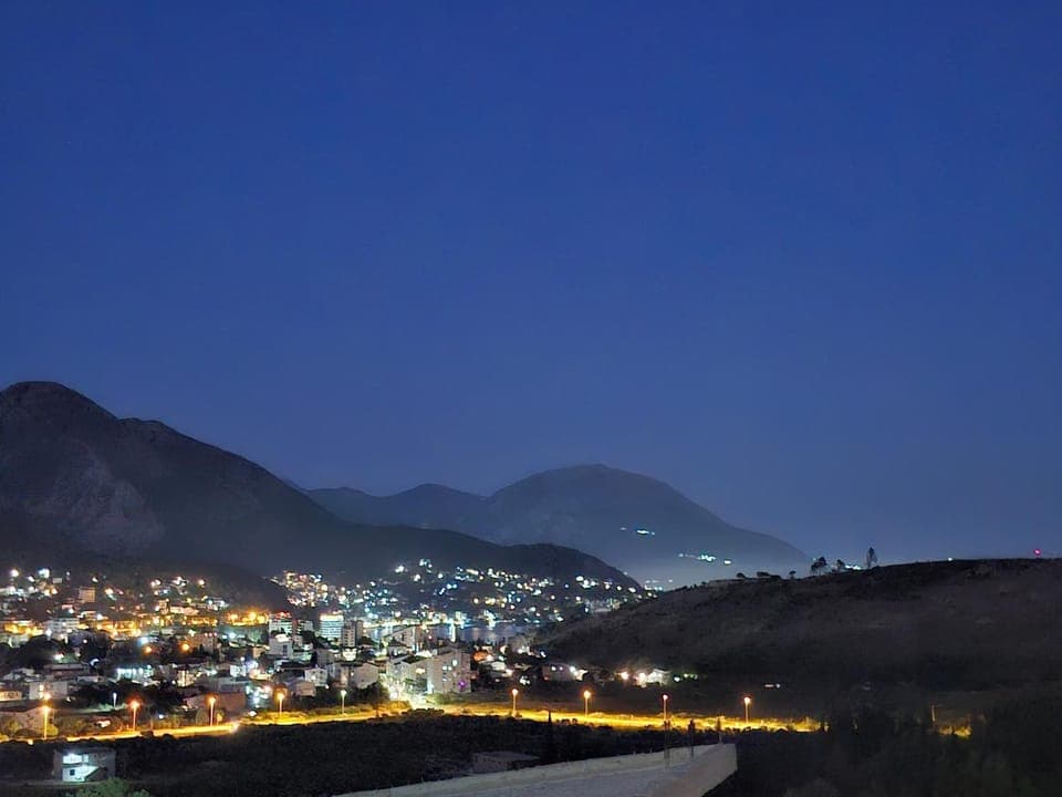 Night, Natural landscape, City view, Mountain view