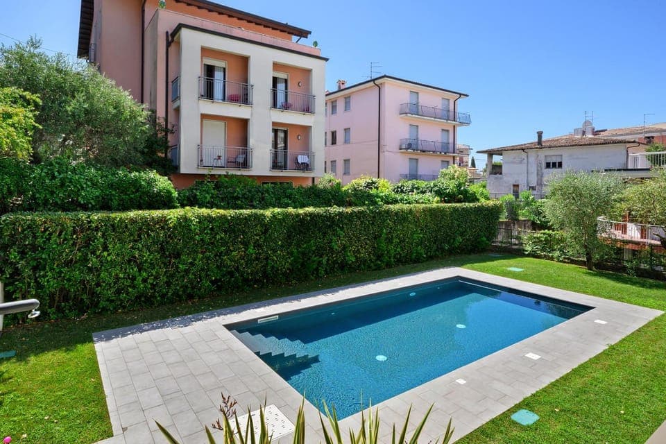 Property building, Living room, Swimming pool