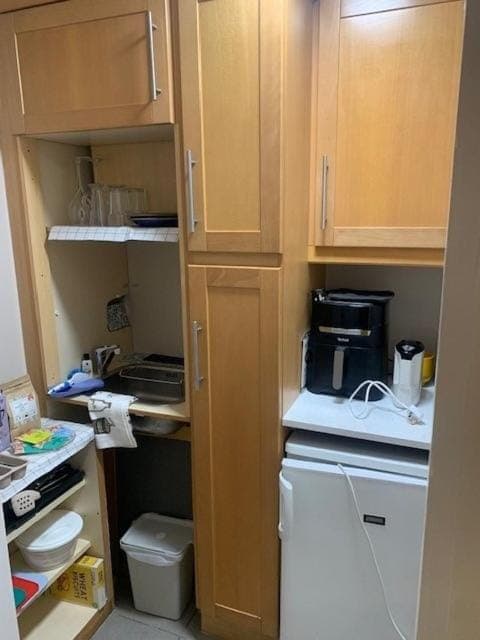 Kitchen or kitchenette, microwave