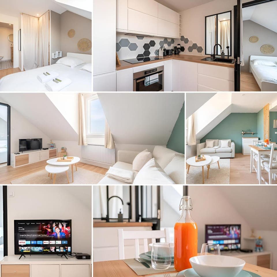 Bed, TV and multimedia, Kitchen or kitchenette, Photo of the whole room, Dining area, Bedroom