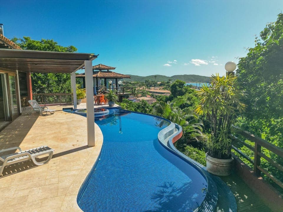 Patio, Natural landscape, Pool view, Swimming pool, sunbed