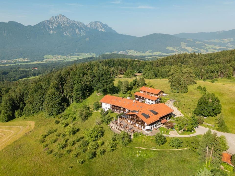Property building, Spring, Day, Natural landscape, Bird's eye view, Mountain view