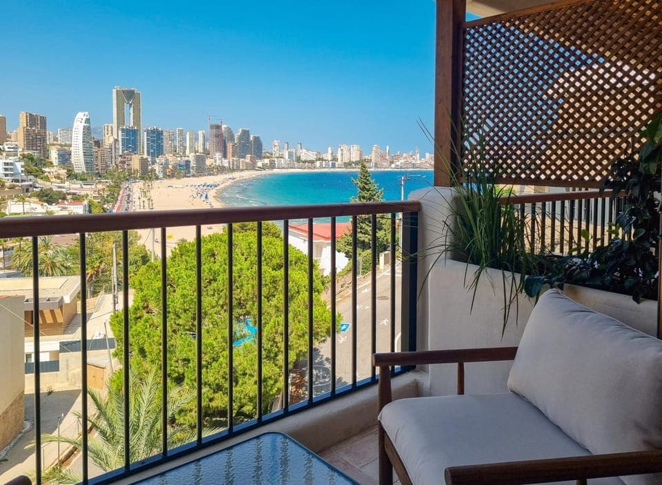 View (from property/room), Balcony/Terrace, Beach, City view, Sea view