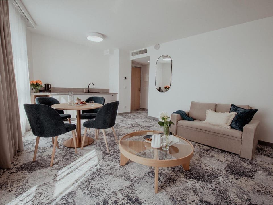 Living room, Seating area, Dining area