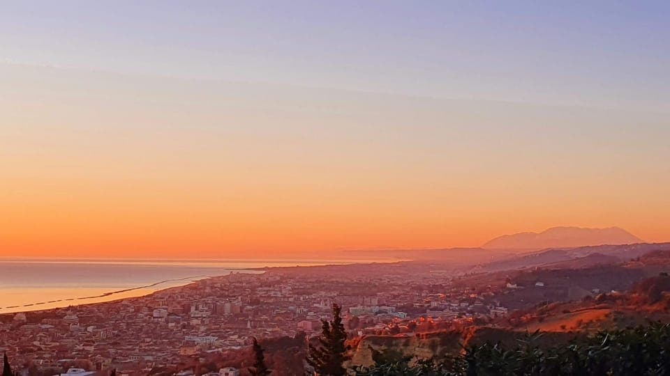 Natural landscape, Beach, Mountain view, Sea view, Sunrise