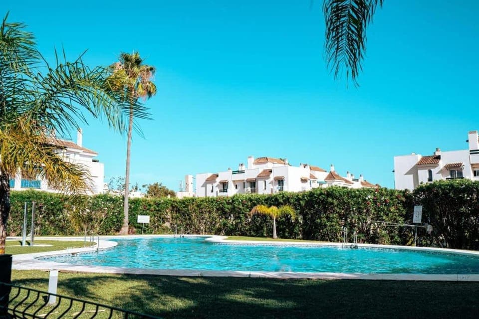 Natural landscape, Garden, Swimming pool