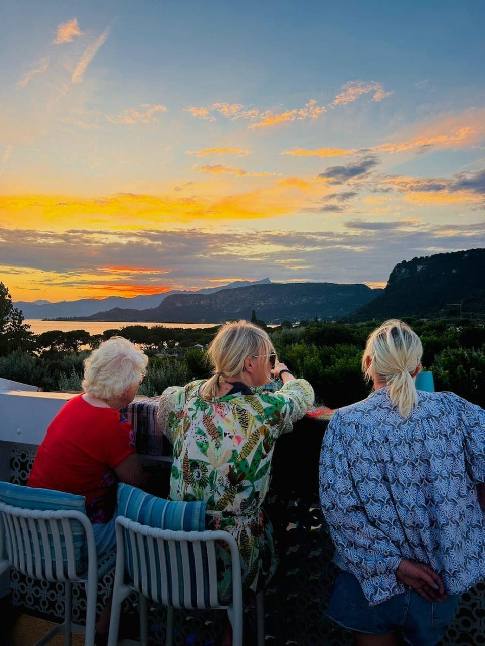People, Lake view, Sunset