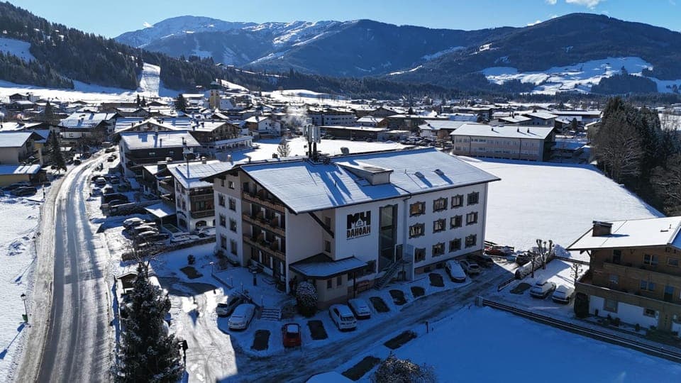 Property building, Bird's eye view, Winter, Mountain view