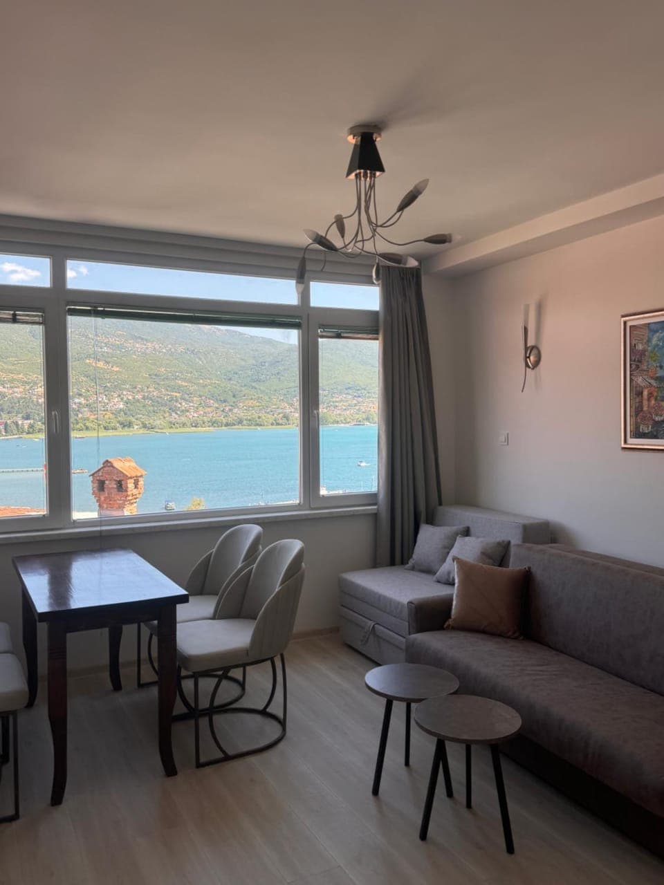 Natural landscape, Living room, Seating area, Dining area, Lake view