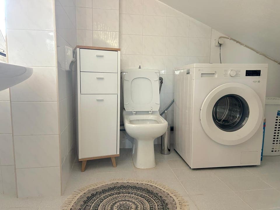 Toilet, Bathroom, washing machine