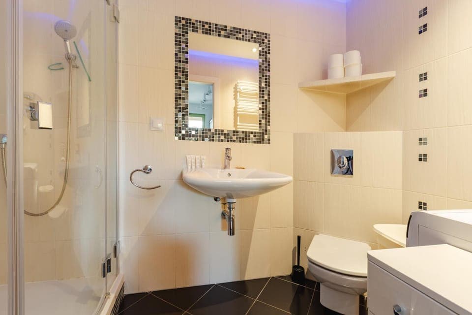 Shower, Toilet, Bathroom, towels