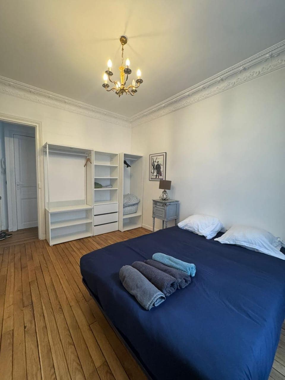 Bed, Photo of the whole room, Bedroom, towels, wardrobe