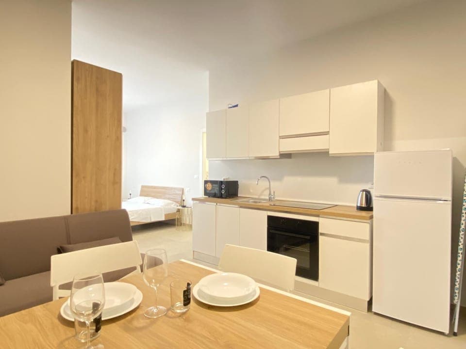 Kitchen or kitchenette, Living room, Dining area, dishwasher, oven, stove