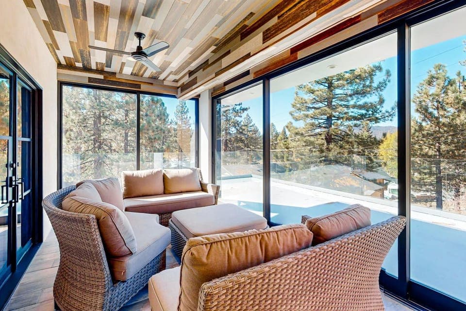 Hillside Hideaway ~ Dog-friendly home with wraparound deck, grill, game room, & bar - walk to dining House in Big Bear