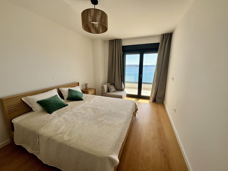Bed, Natural landscape, Bedroom, Sea view