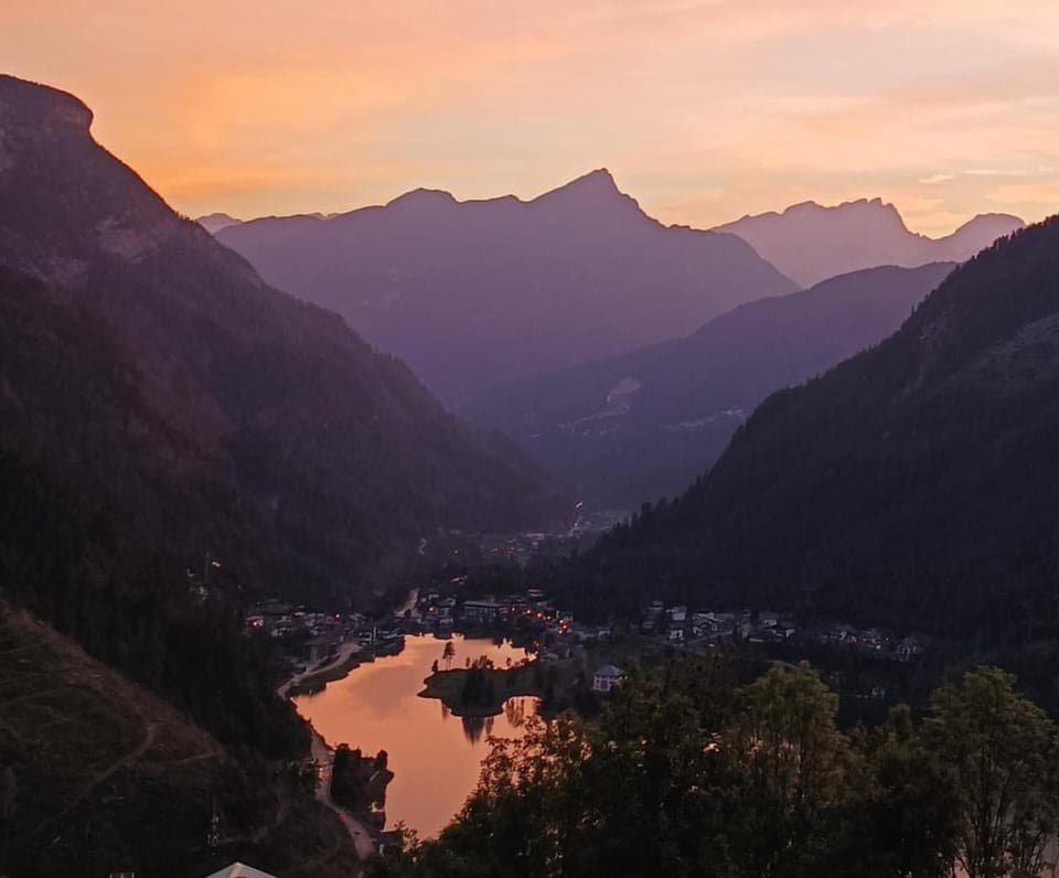 Lake view, Mountain view, Sunset