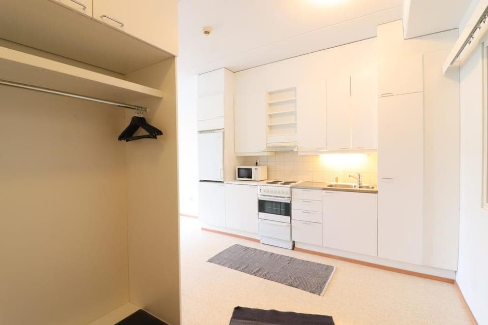 Kitchen or kitchenette, oven, stove