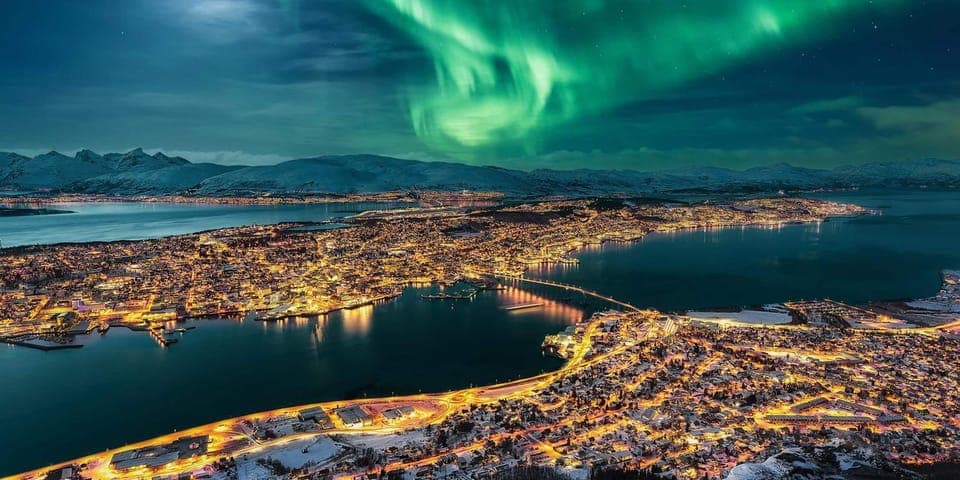 Night, Bird's eye view, City view