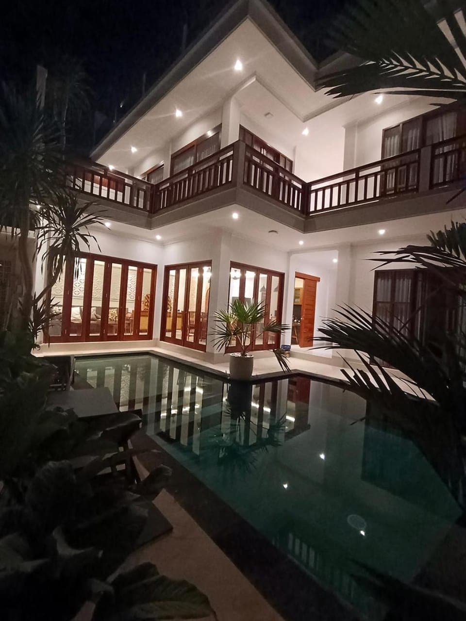 Property building, Night, Pool view, Swimming pool
