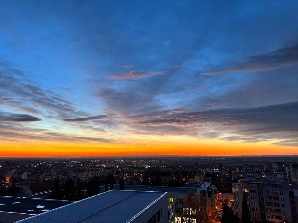 Bird's eye view, City view, Sunrise, Sunset