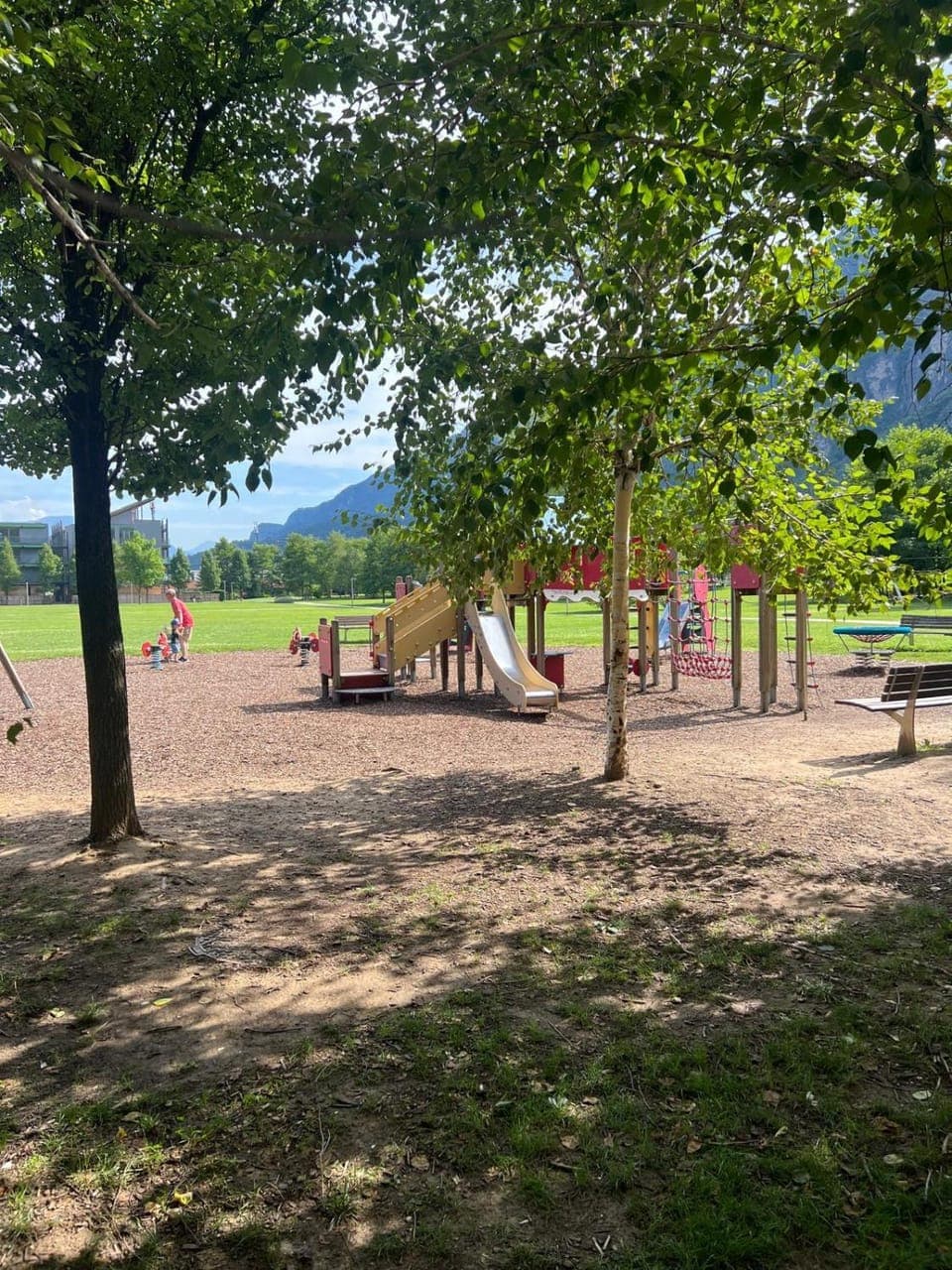 Natural landscape, Children play ground, Mountain view