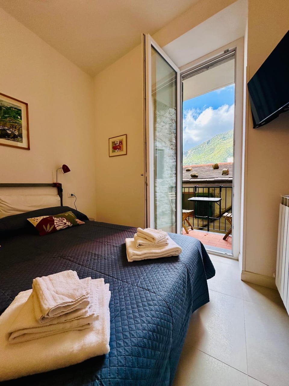 Bed, Natural landscape, TV and multimedia, Photo of the whole room, Bedroom